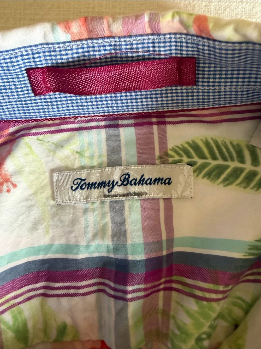 Tommy Bahama Men’s Vedado Multicolor Plaid & Leaf Print Shirt